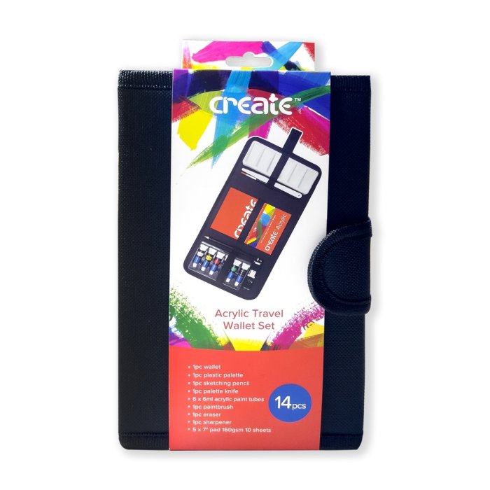 Create Acrylic Travel Bag 28 piece Set