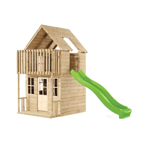 TP Toys Loft Wooden Playhouse with Ripple 7ft Slide (DELIVERY USUALLY WITHIN 2-4 WEEKS)