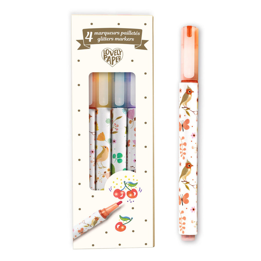 Djeco 4 Tinou glitter markers