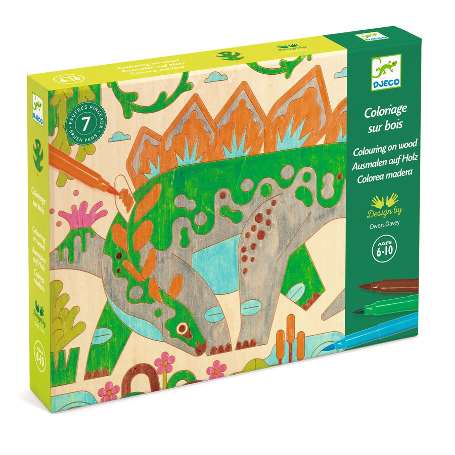 Djeco Colouring On Wood: Dino world (6-10yrs)