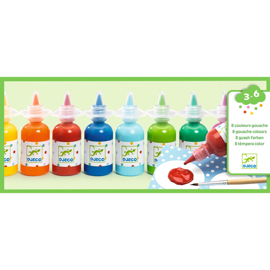 Djeco 8 Colour Paints (3-6yrs)