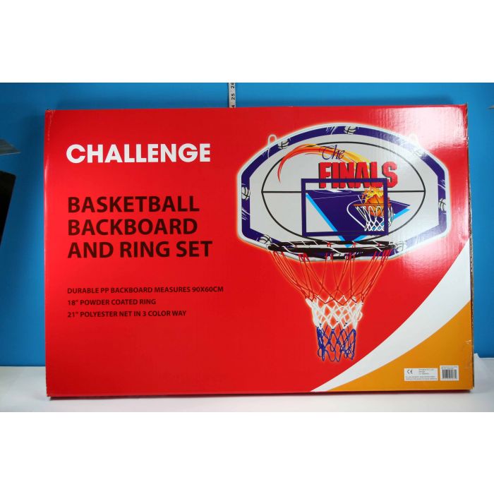 Basketball backboard and ring set