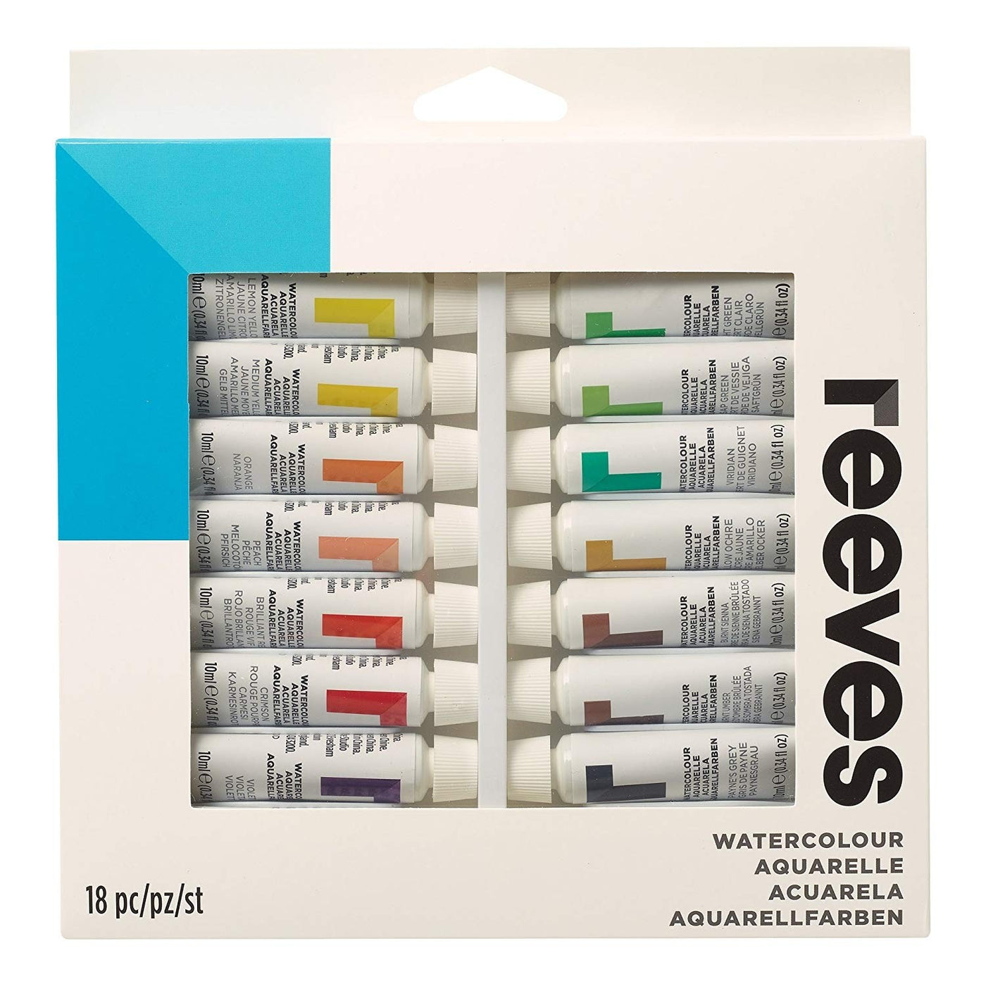 Reeves Watercolor Paint 12ml Tubes - Set Of 18