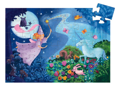 Djeco Silhouette Jigsaw Puzzle: The Fairy & The Unicorn