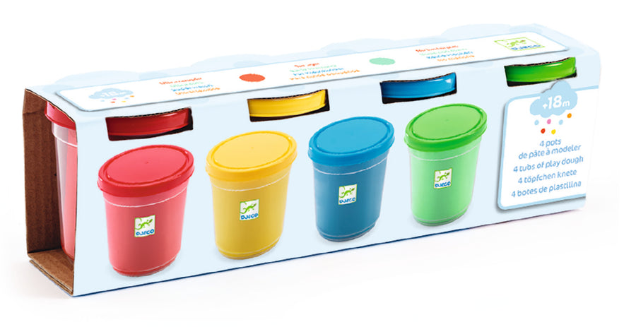 Djeco 4 Tubs of Modelling Dough (18months+)