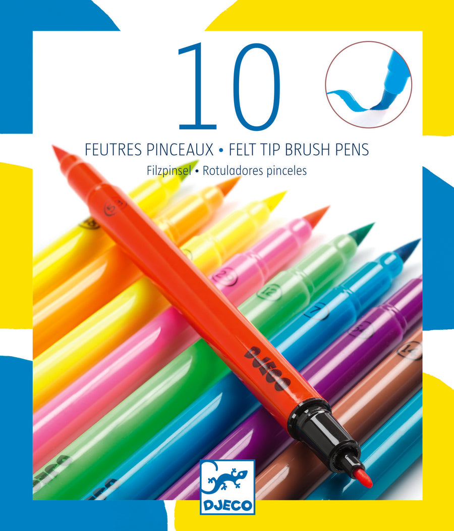 Djeco Felt Brushes: 10 Pop Colours