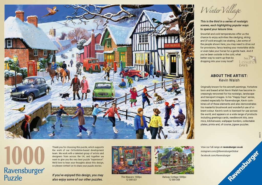 Ravensburger: Leisure Days No 3 The Winter Village, 1000pc Jigsaw Puzzle
