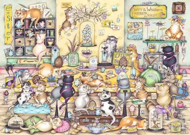 Ravensburger, Crazy Cats: Easter Eggstravaganza, 1000pc Jigsaw Puzzle