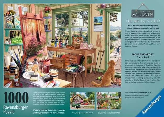 Ravensburger: My Haven No.11 The Artist's Shed - 1000pc Jigsaw Puzzle