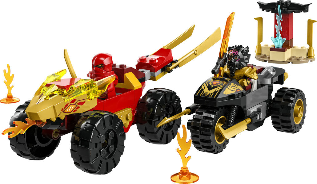 Lego Ninjago Kai and Ras's Car and Bike Battle