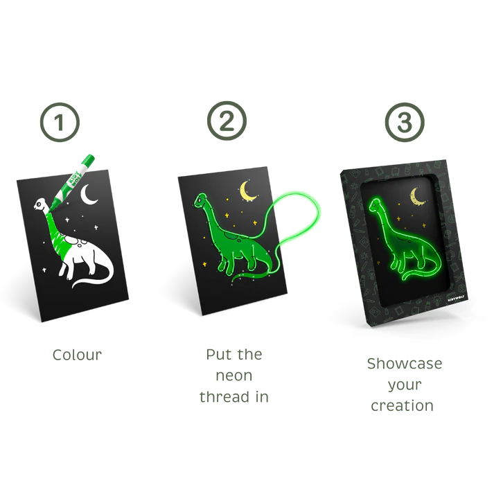 KIDYNEON ILLUMINATED WALL DECORATION: DINO