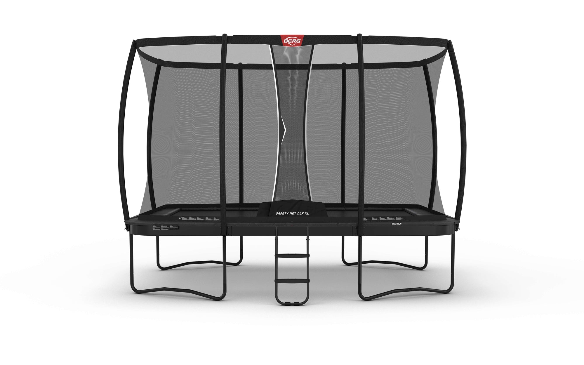 BERG Ultim Champion Regular 13.5 x 8ft Trampoline + SAFETY NET DLX XL + LADDER