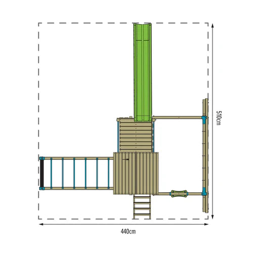 TP Toys Skywood Wooden Tower Climbing Frame with Super Wavy Slide, Sky Deck, Monkey Bars & Skyline with Rapide Swing Seat (COLLECTION OR DUBLIN DELIVERY ONLY. DELIVERY USUALLY WITHIN 2-4 WEEKS)