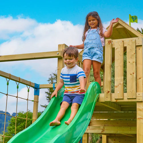 TP Toys Skywood Wooden Tower Climbing Frame with Super Wavy Slide, Sky Deck, Monkey Bars & Skyline with Rapide Swing Seat (COLLECTION OR DUBLIN DELIVERY ONLY. DELIVERY USUALLY WITHIN 2-4 WEEKS)