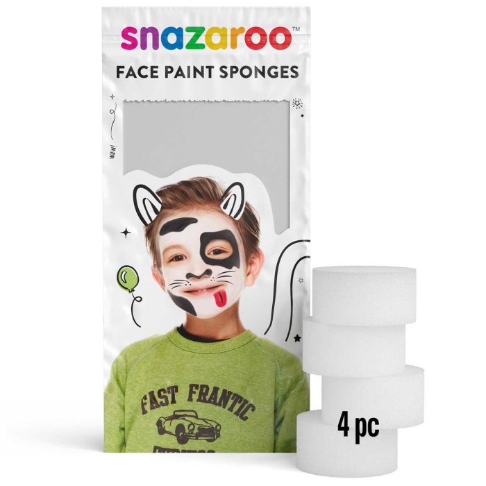 Snazaroo High Density Face Paint Sponges Pack of 4