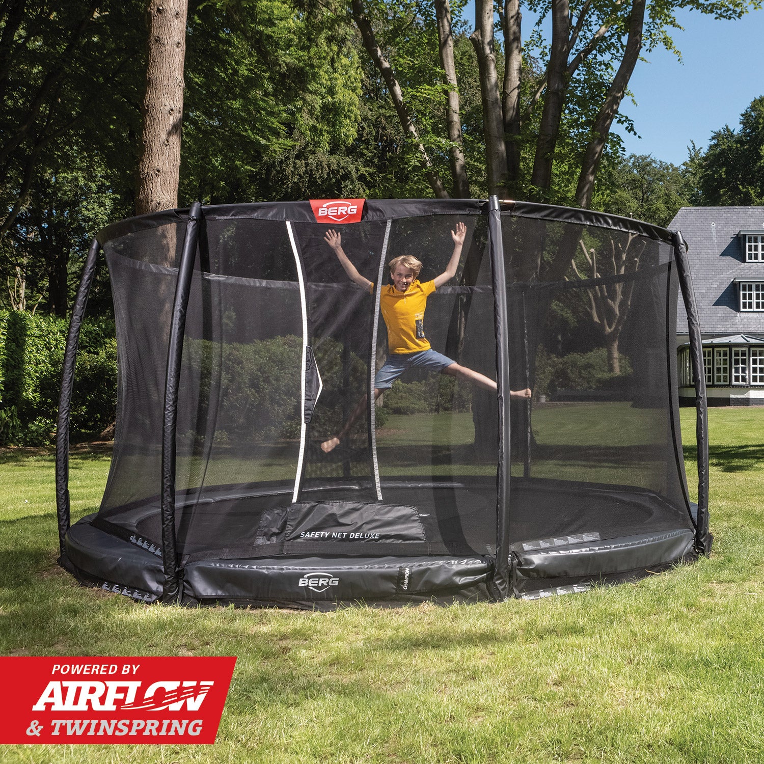 BERG Champion 14ft InGround Trampoline + XL DELUXE NET
