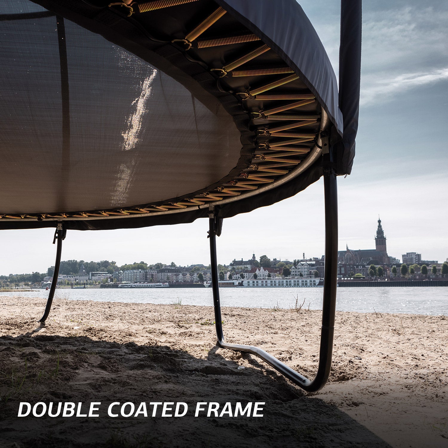 BERG Ultim Champion 7ft x 11ft Trampoline + Safety Net Deluxe