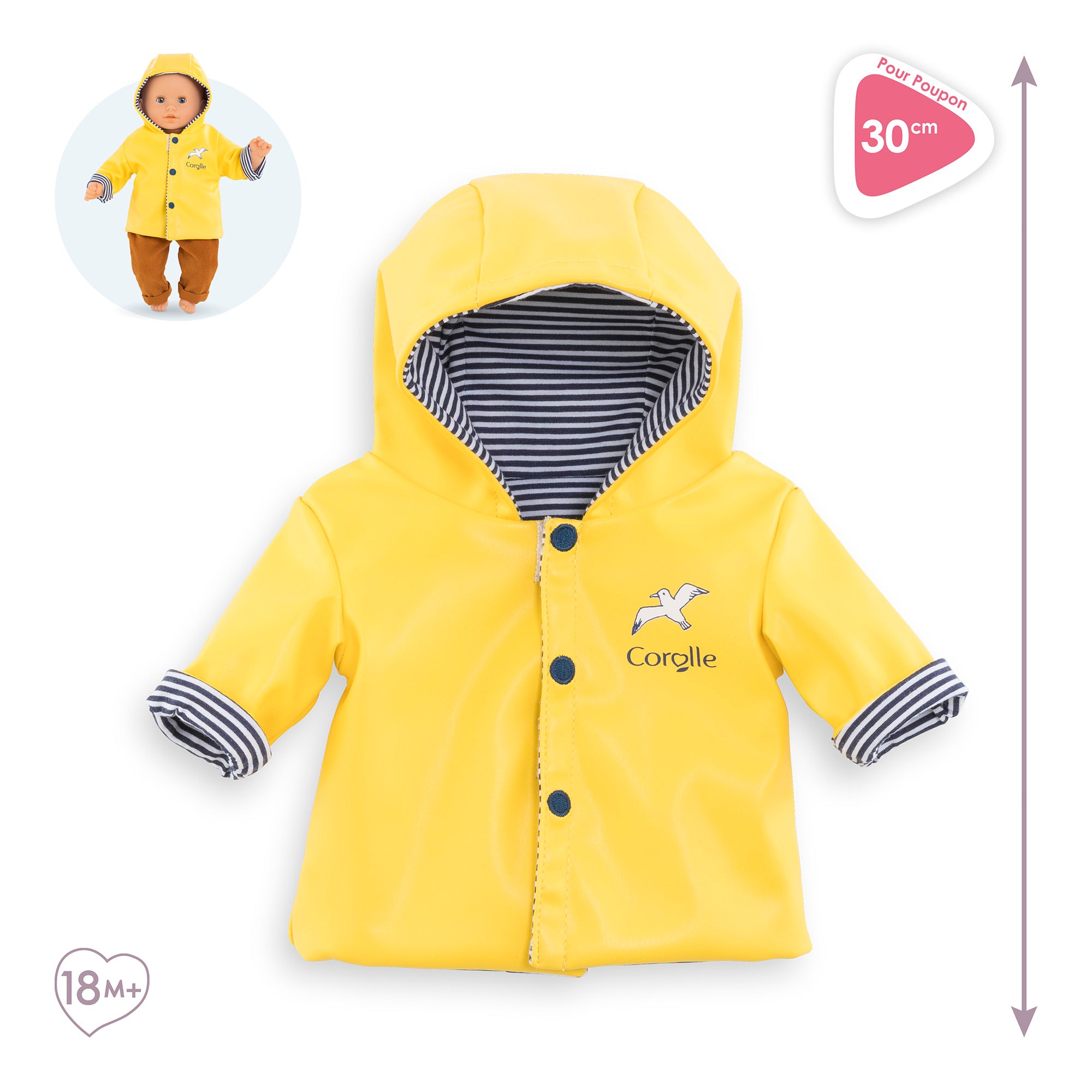Corolle Outfit: Reversible Rain Coat for 30cm doll