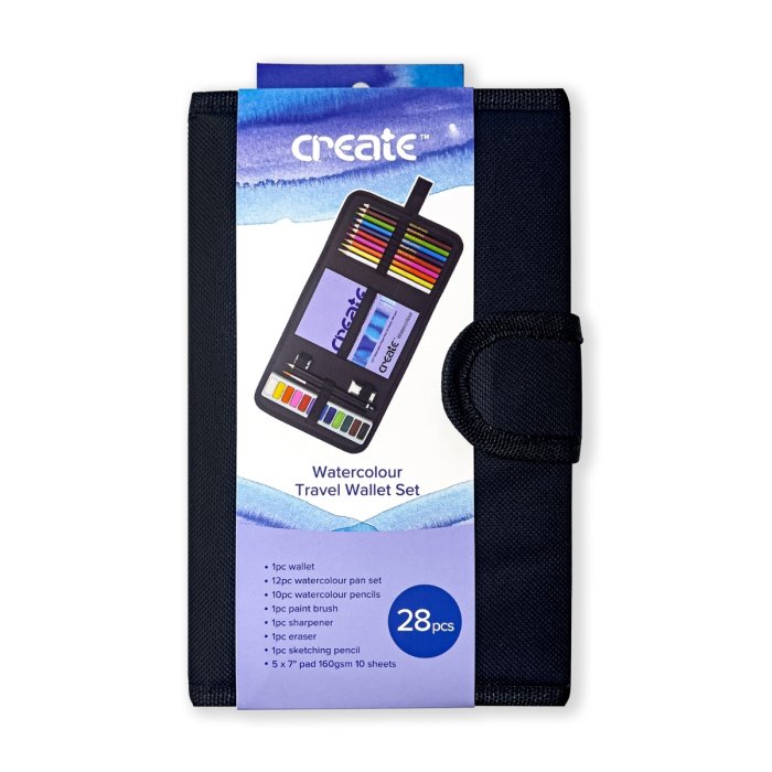 Create Watercolour Travel Bag 28 piece Set
