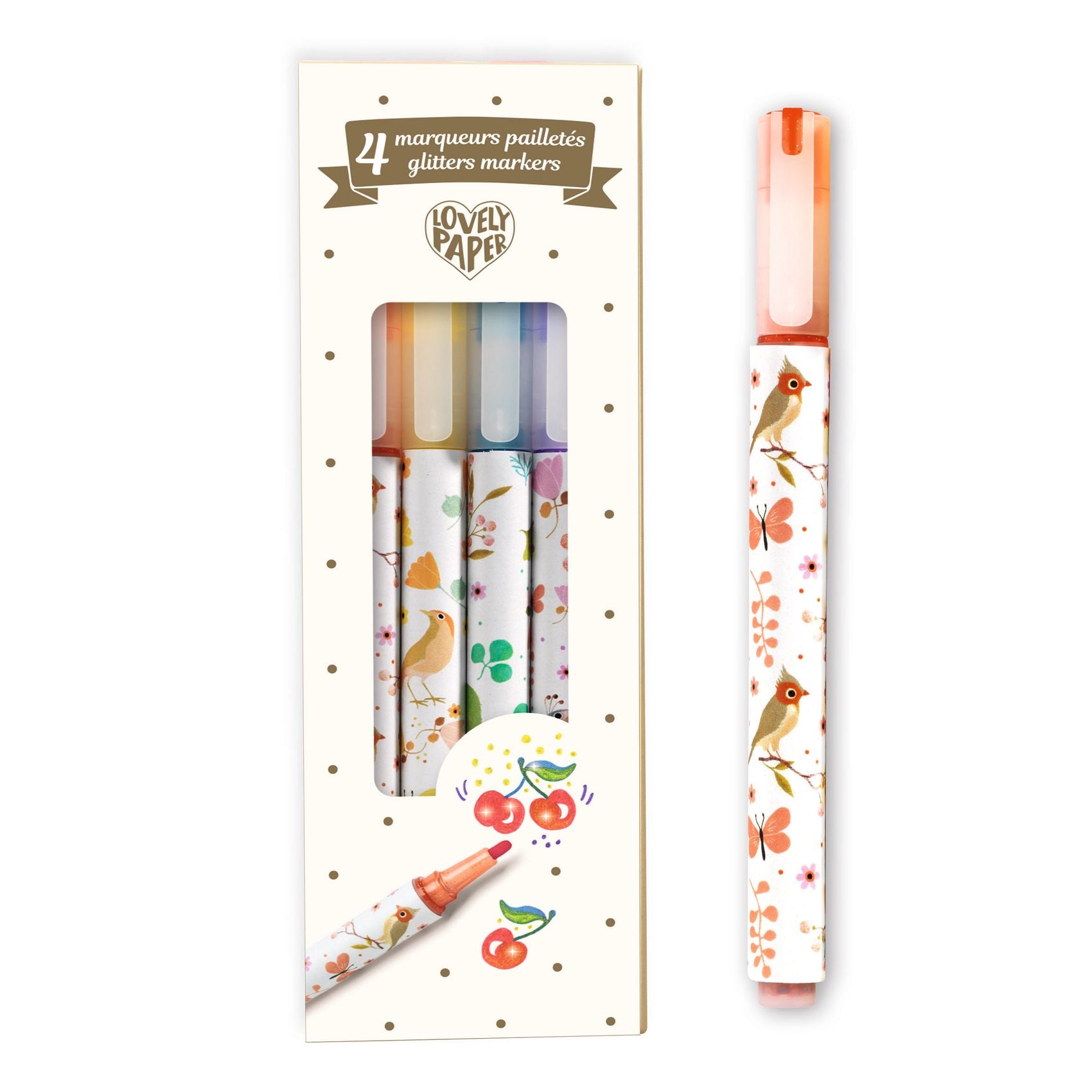 Djeco 4 Tinou glitter markers