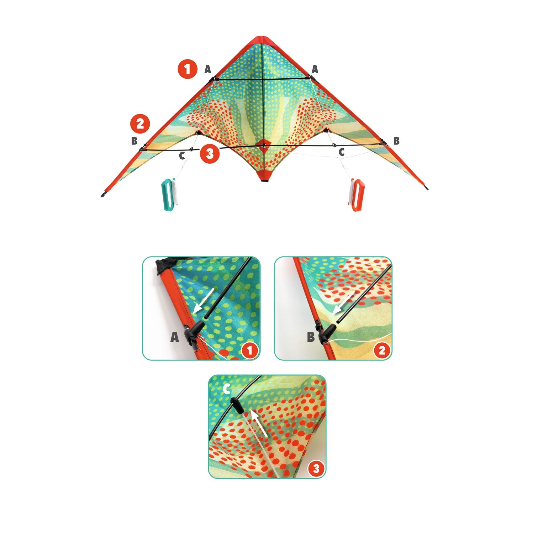 Djeco Kite: Stunt kite - Red Dots