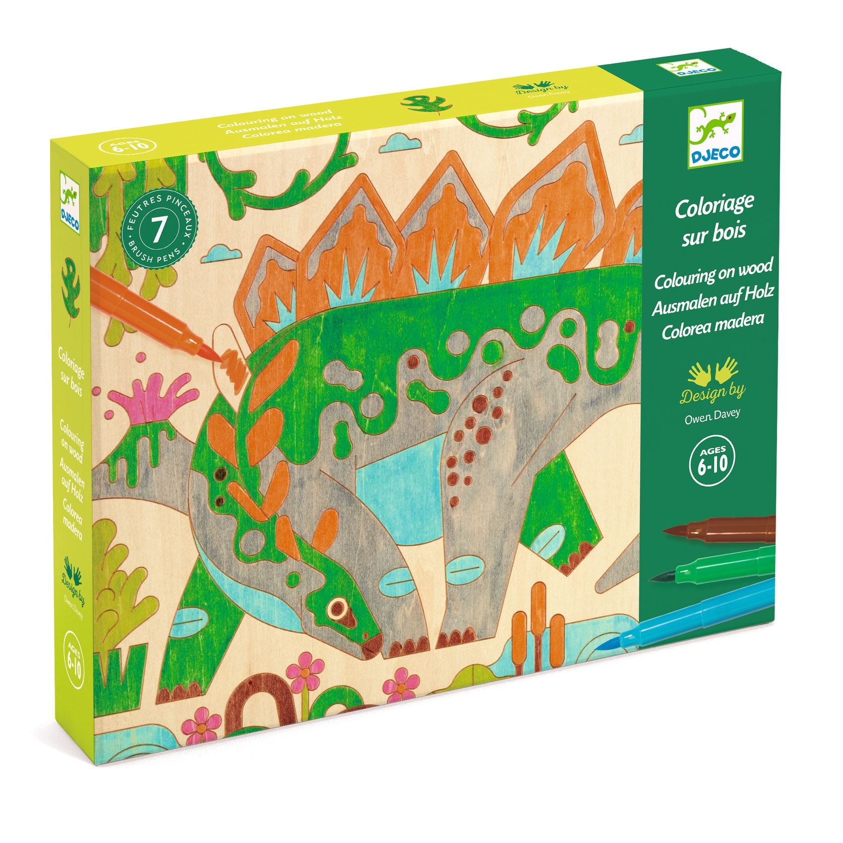 Djeco Colouring On Wood: Dino world (6-10yrs)