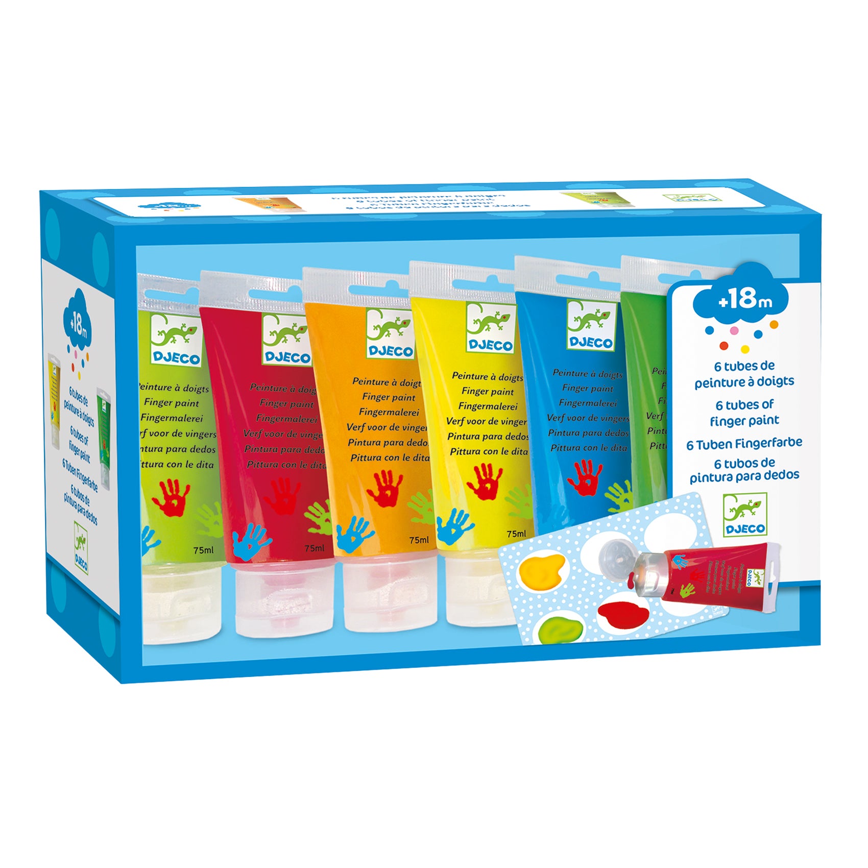 Djeco: 6 Bright Finger Paint Tubes