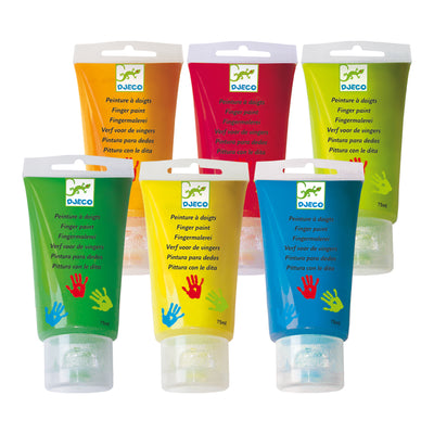 Djeco: 6 Bright Finger Paint Tubes