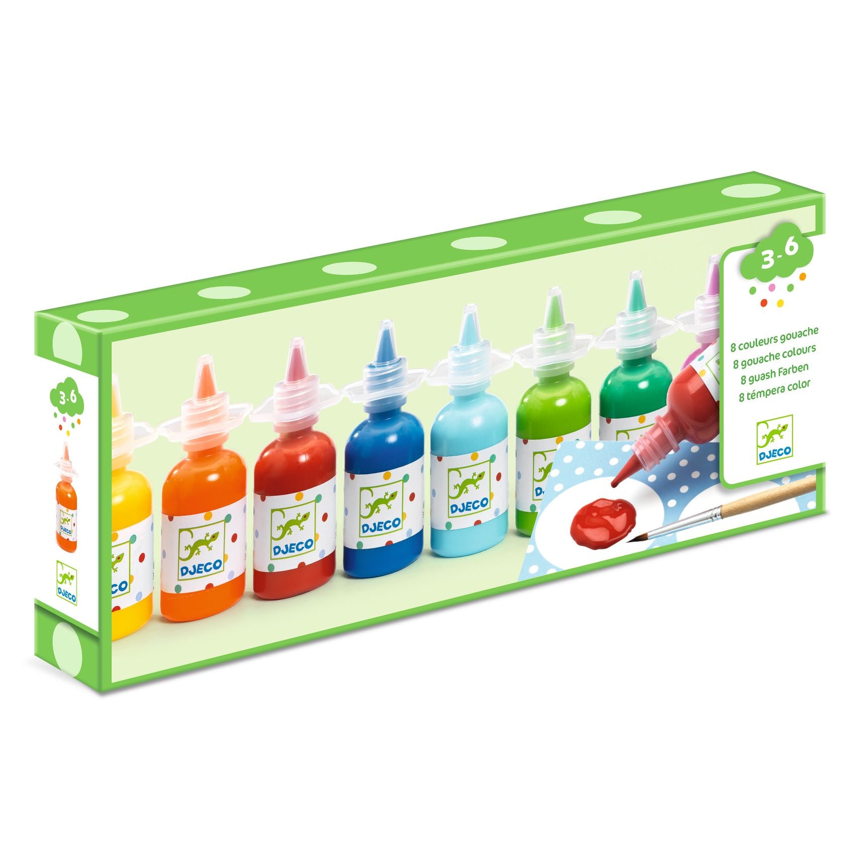 Djeco 8 Colour Paints (3-6yrs)