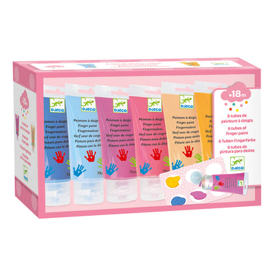 Djeco: 6 Finger Paint Tubes - Sweet