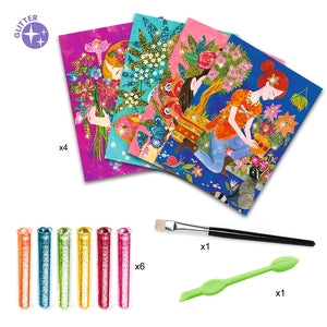 Djeco Glitter Boards: The scent of flowers (6-10yrs)