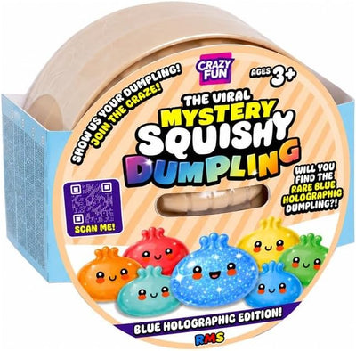 RMS Crazy Fun Mystery Squishy Dumpling Blue Holographic Edition X 3