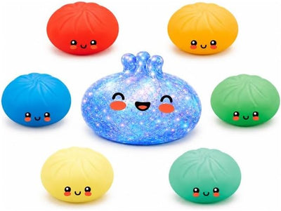 RMS Crazy Fun Mystery Squishy Dumpling Blue Holographic Edition X 3