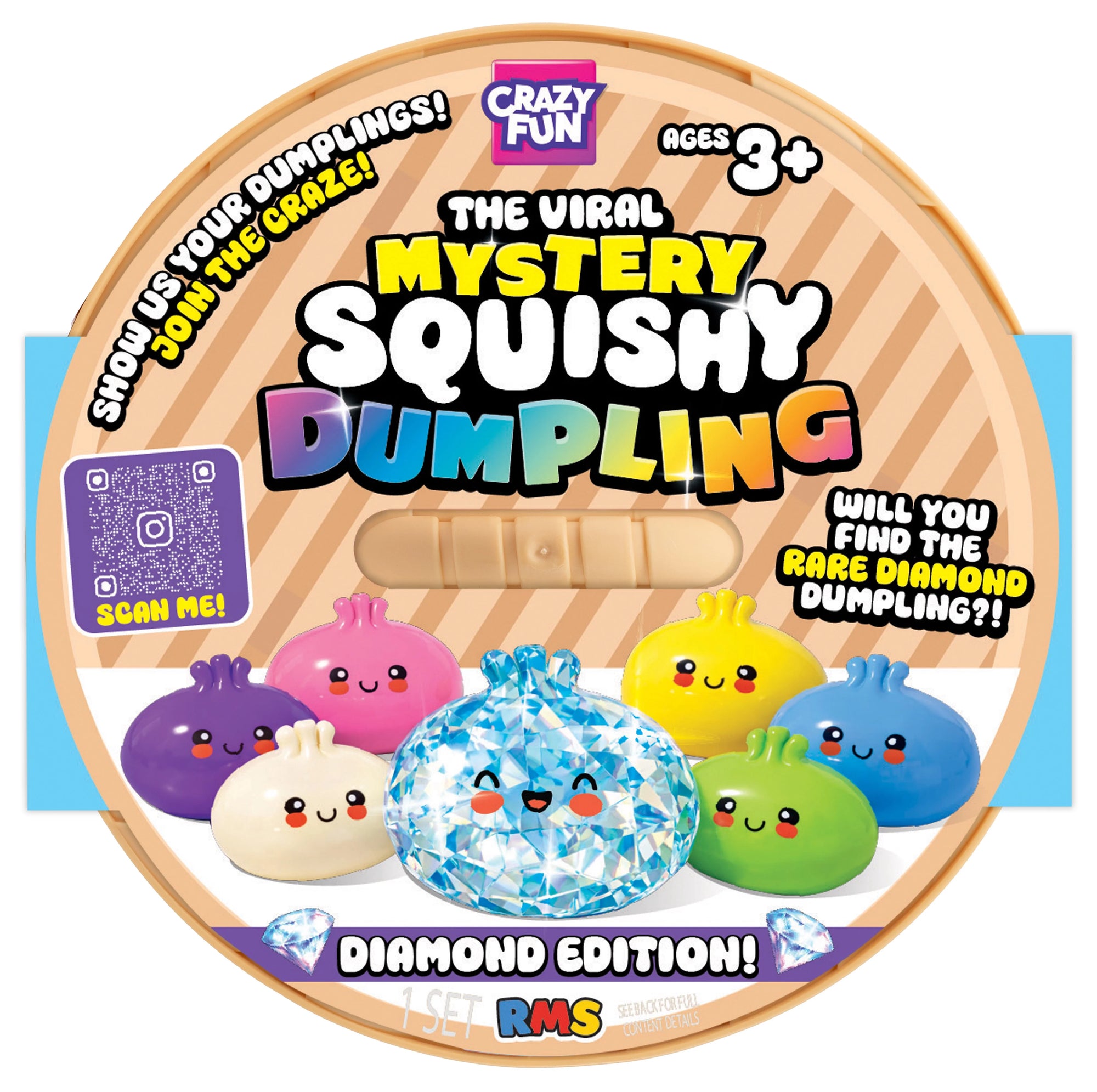 RMS Crazy Fun Mystery Squishy Dumpling Diamond Edition X 3