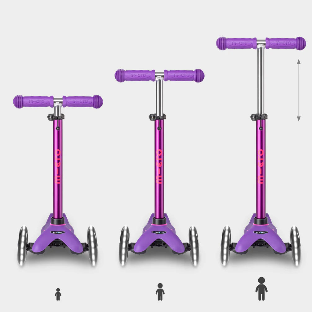 MINI MICRO LED DELUXE SCOOTER (PURPLE WITH PINK)