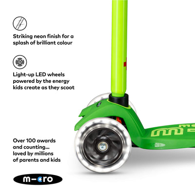 Maxi Micro LED Deluxe Scooter (Neon Green)
