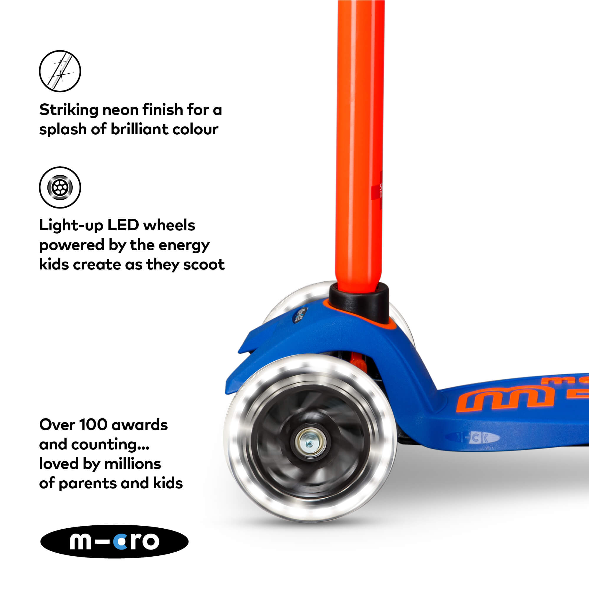 Maxi Micro LED Deluxe Scooter (Neon Orange)