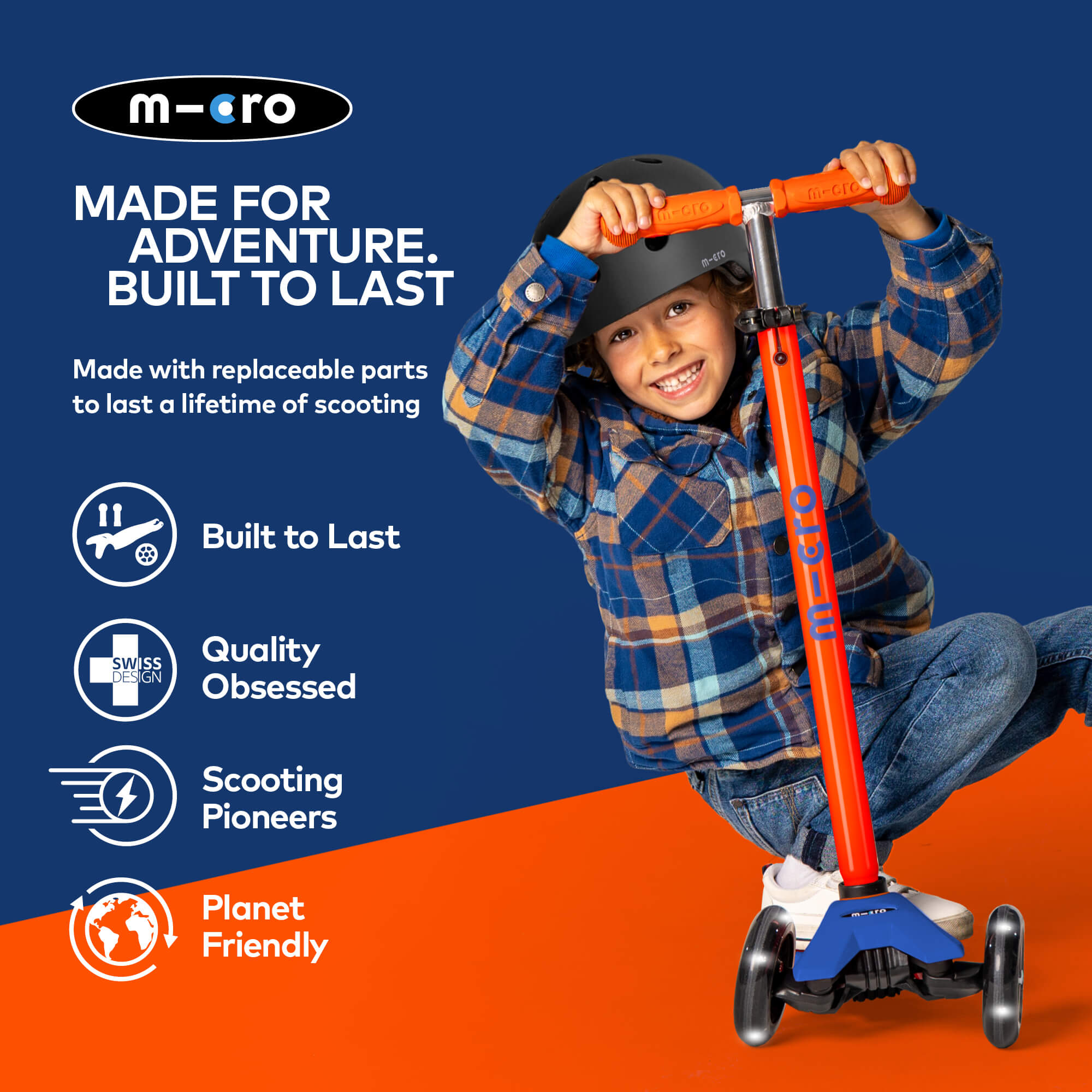 Maxi Micro LED Deluxe Scooter (Neon Orange)