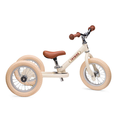 TRYBIKE 2-IN-1 STEEL TRIKE & BALANCE BIKE (Matt Vintage Cream)