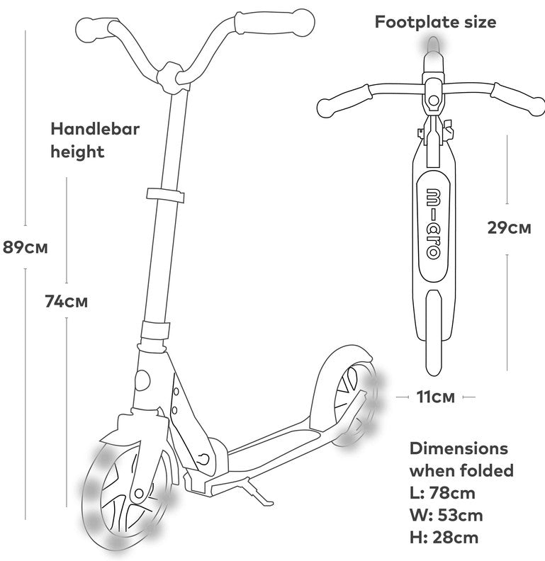 Micro Cruiser Scooter With Light up Large Wheels: Neochrome