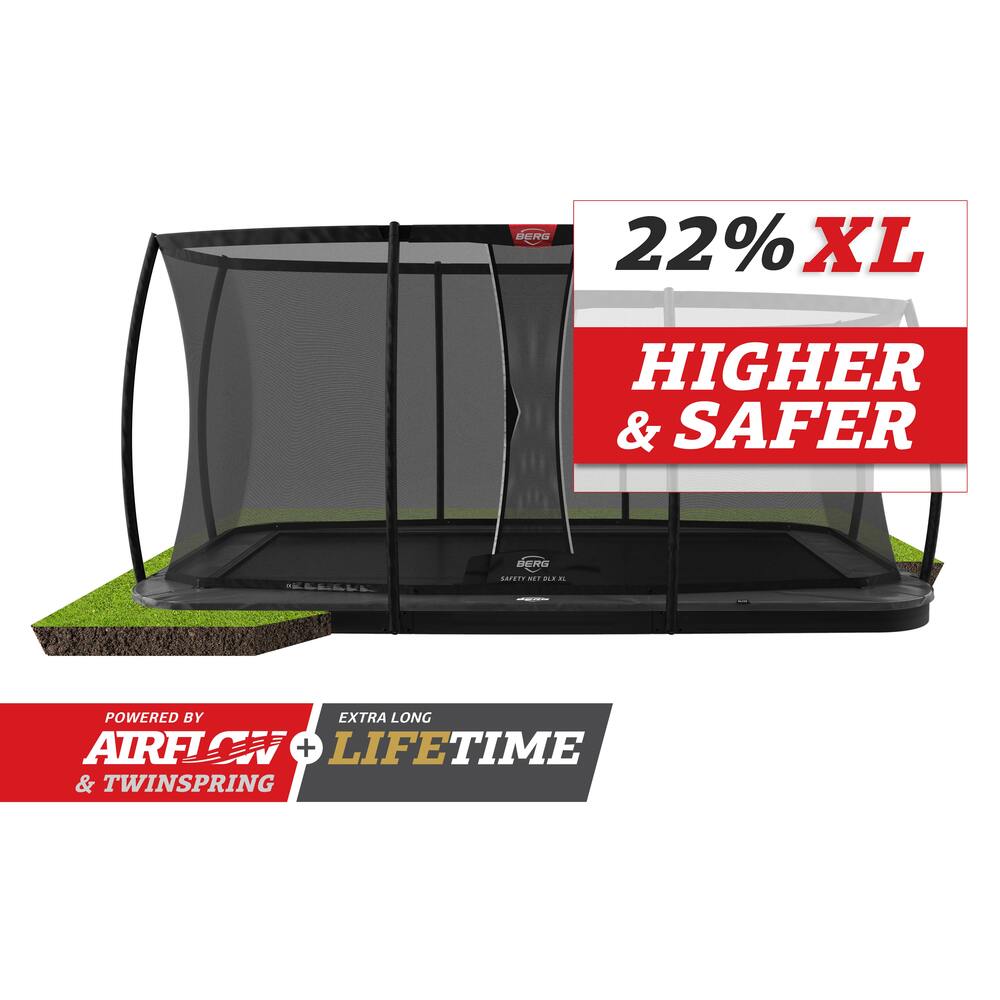 BERG ULTIM CHAMPION 16.5 x 10ft FLATGROUND + SAFETY NET DLX XL