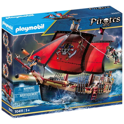 Playmobil Pirates: Large Floating Pirate Ship with Cannon