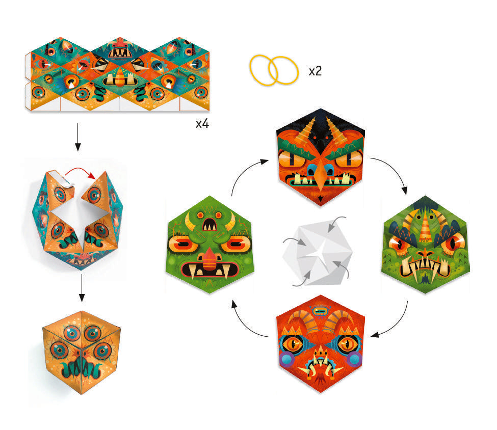 Djeco Folding Art Kaleidocycles: Flexmonsters (7-13yrs)