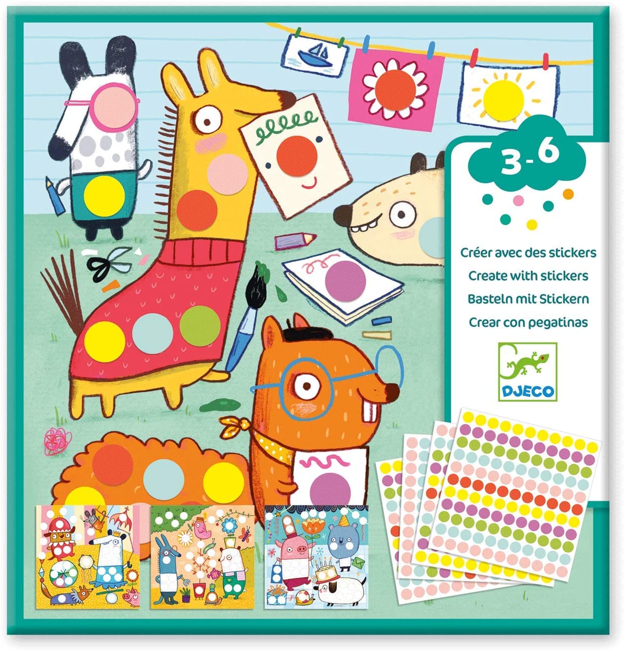 Djeco Create With Stickers: Coloured Dots (3-6yrs)