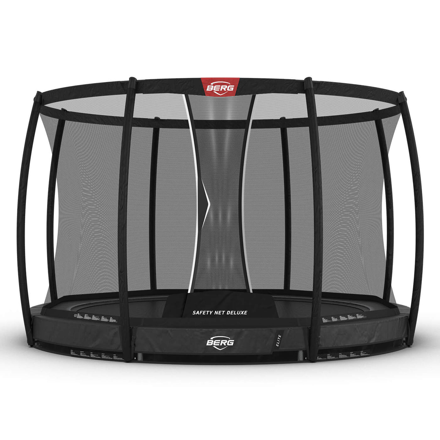BERG 11FT ELITE INGROUND TRAMPOLINE + SAFETY NET DELUXE