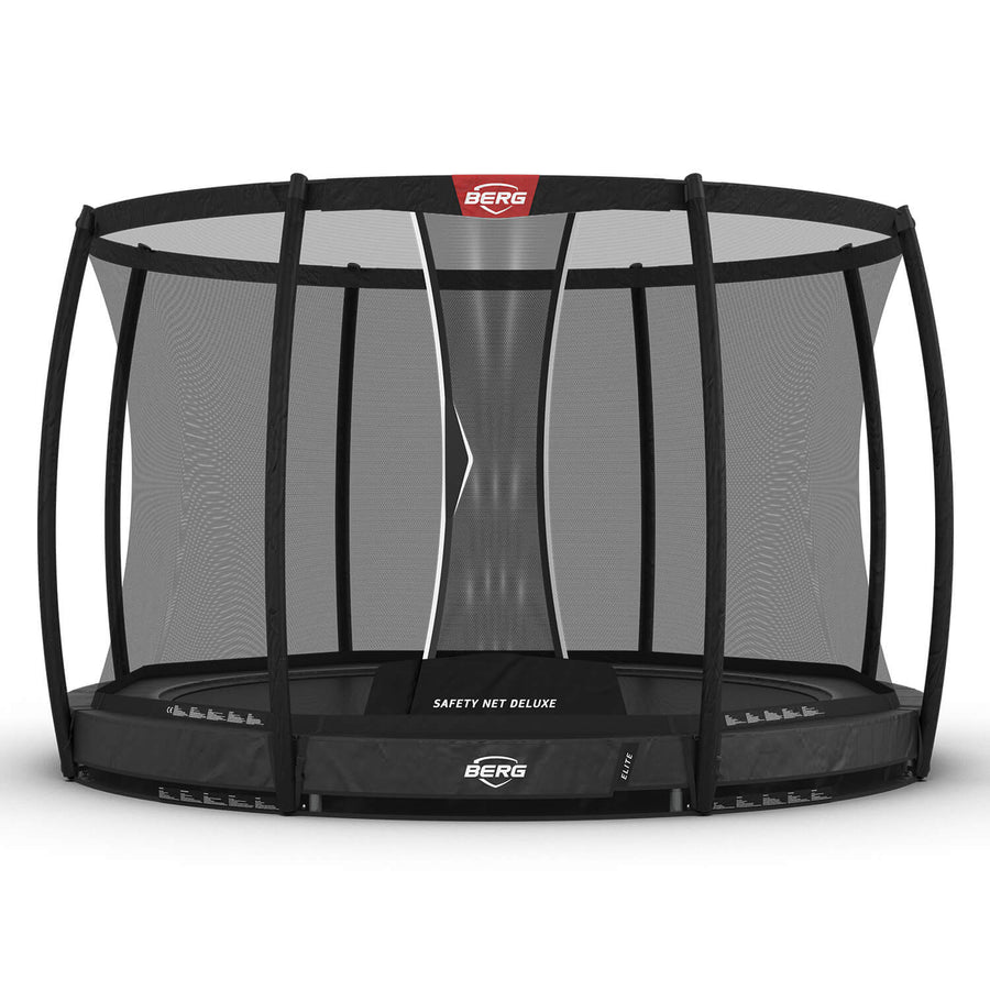 BERG 11FT ELITE INGROUND TRAMPOLINE + SAFETY NET DELUXE