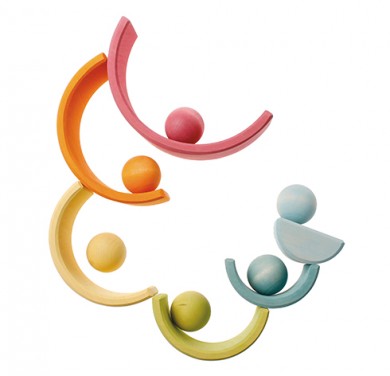 Grimm's 6 Wooden Balls Pastel