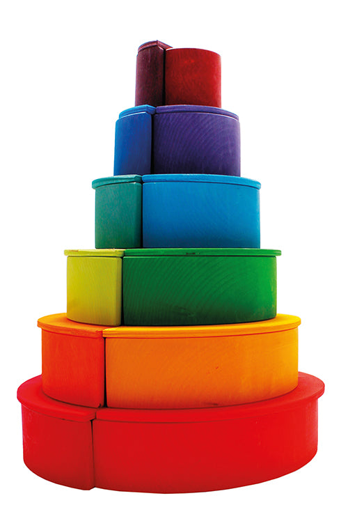 Grimm's Large Semicircles in Rainbow Colours