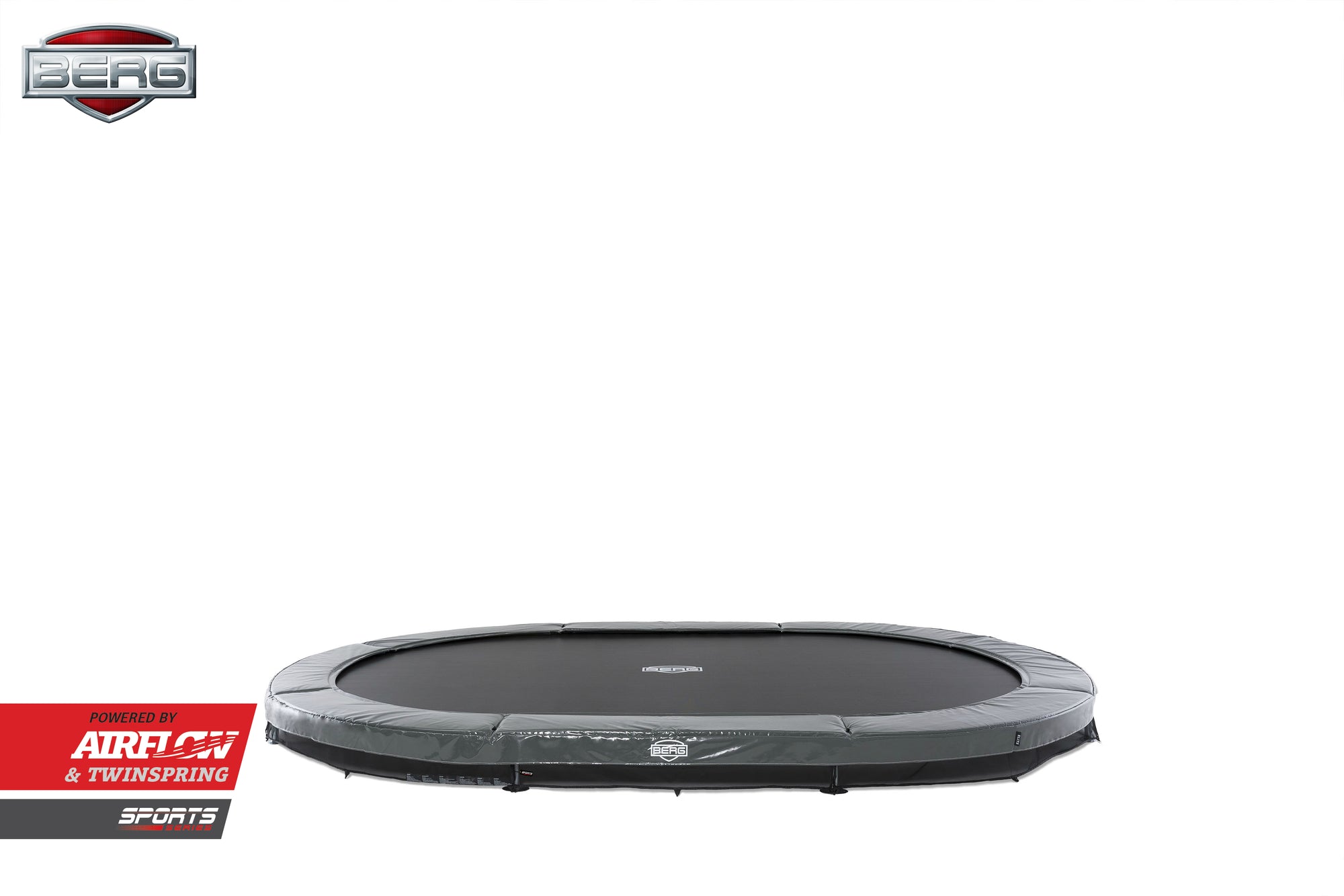 BERG GRAND ELITE OVAL 17 x 11ft INGROUND TRAMPOLINE