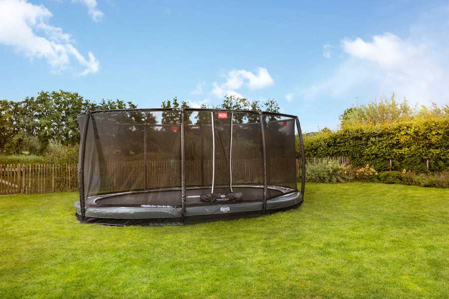 BERG GRAND ELITE 17 x 11ft INGROUND TRAMPOLINE + SAFETY NET DELUXE